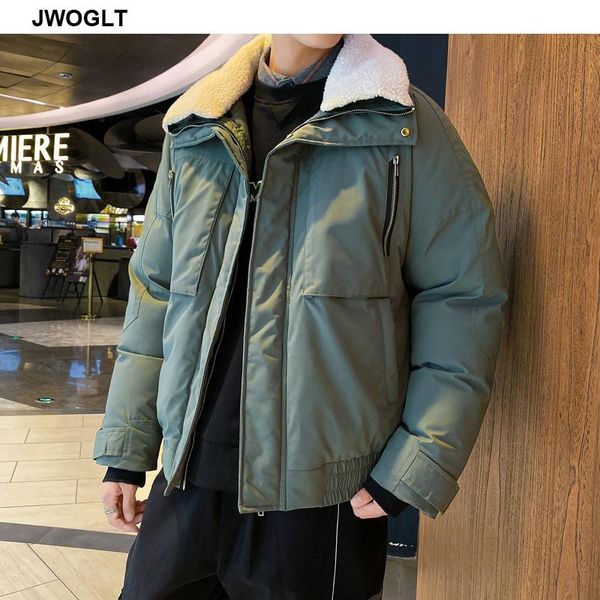

winter brand new casual warm thick windproof jacket parkas coat fashion warm fur collar outwear black army green parka