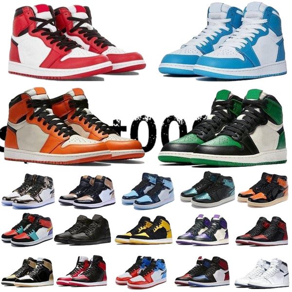 

2020 new arrival jumpman 1 1s high black toe not for resale men women basketball shoes obsidian unc black white mens women sneakers shoes