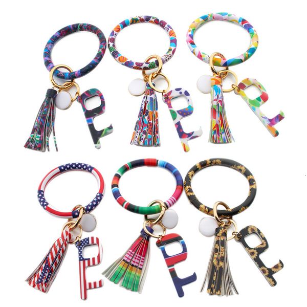 

portable american flag leopard alloy open elevator door buckle anti contact chains cute safety appliance styles touch keep safe keychain