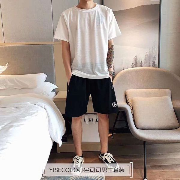 

sports suit men's running gym training fast drying spring and summer leisure outdoor clothes, Gray