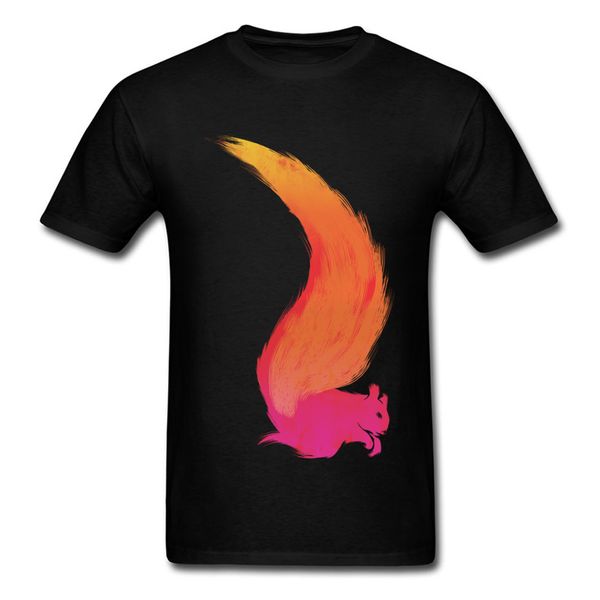 

fiery squirrel drawing design short sleeve summer/autumn cotton fabric mens black design swea fashion hoodie designers t shirts sweatshirt