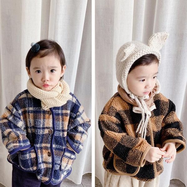 

2021 new kids wool thicken keep warm jacket baby boys girls fashion lovely coat outerwear children winter coats h6on, Blue;gray