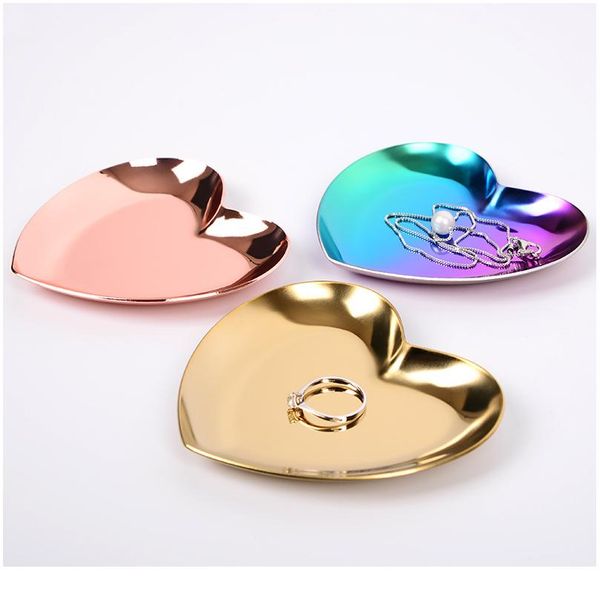 

nordic home украшения аксессуары, обслуживающие поднос металлов в форме сердца кольцо ожерелье ювелирные изделия организатор, ни wmtewh