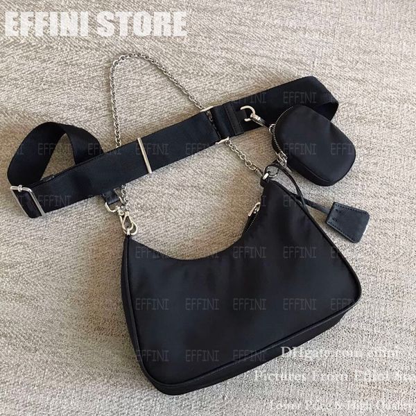 

effini handbags hobo shoulder bag for women waterproof nylon ladychest pack lady composite tote chain handbag presbyopic purse crossbody mes