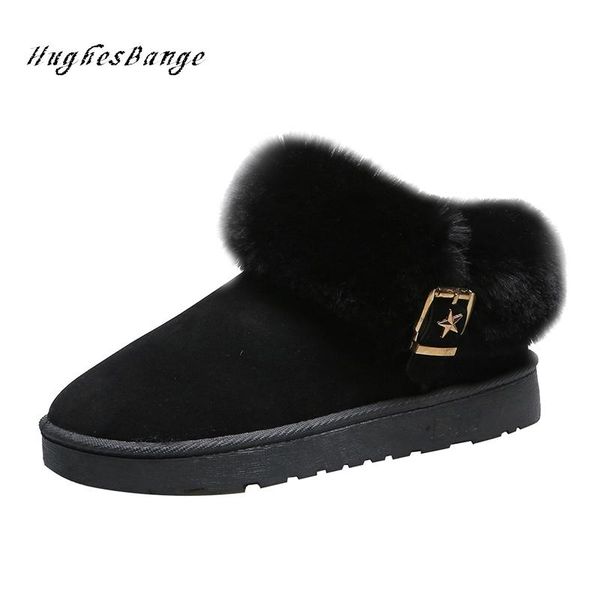 

ankle boots for women snow newwinter short tube wear a pedal outside plus velvet to keep warm joker comfort fashion big cotton, Black