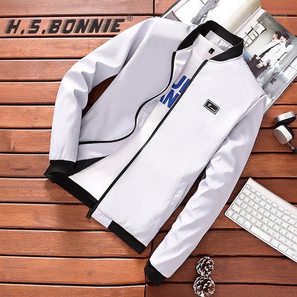 

h.s.bonnie 2020 popular casual jacket spring men's new youth popular baseball uniform jacket men's self-cultivation men 1, Black;brown