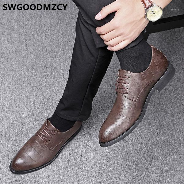 

dress shoes business men oxford leather coiffeur suit classic italian brand formal brown buty meskie1, Black