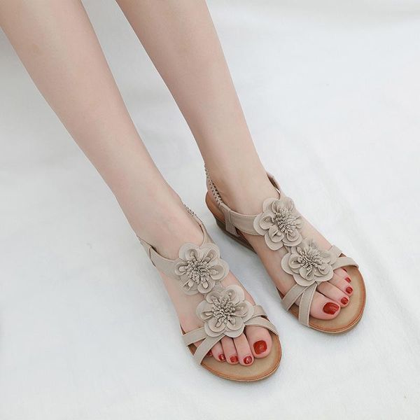 

flip flops women sandals summer shoes woman summer flower bohemian platform wedge sandals women's slippers shoes y, Black