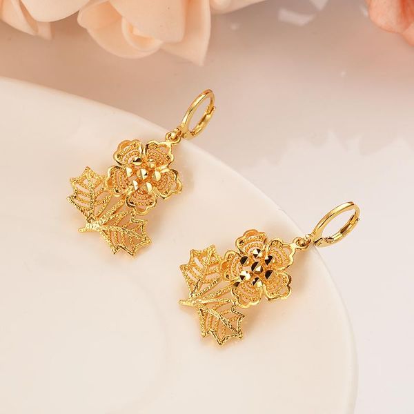 

gold charms jewelry lovely flower drop earrings for women brincos vintage girls kids christmas gift body jewelry, Silver