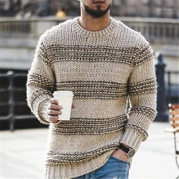 

men's sweaters 2021 men's pullovers brand men round neck pullover sweater striped long sleeve casual and fashion knit, White;black