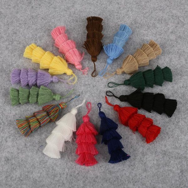

6pcs lot 8cm four layers overlapping tassels silk fringe sewing tassel trim decorative key tassels for curtain home decoration h jllwqw