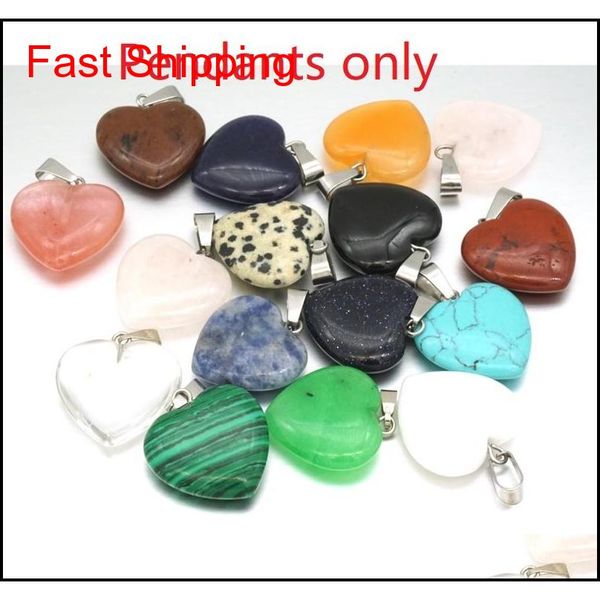 

heart hexagonal prism turquoise opal natural quartz crystal healing chakra stone pendant necklace jewelry for wome jllusn dayupshop, Silver