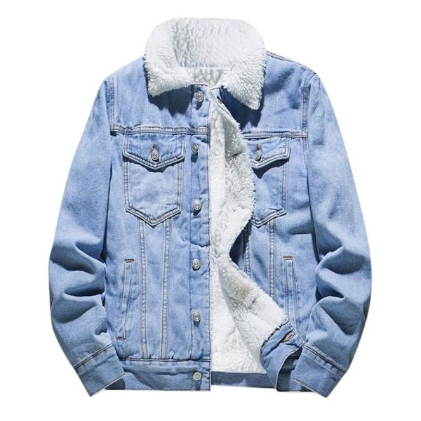 

men's autumn winter add wool denim jacket coat casual vintage wash distressed outerwear warm jean coat thicker plus size 6xl, Black;brown