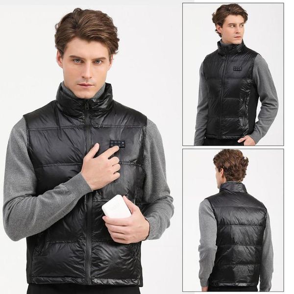 

2020 новый электрический обогрев vest 11 areas интеллектуальный контроль температуры отопления jacket full body зарядный жилет вниз зима, Gray;blue