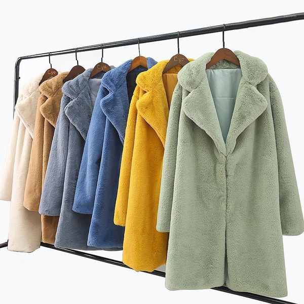 

plus size 4x elegant faux fur coat women autumn winter warm soft button fur jacket female plush overcoat casual outerwear1, Black