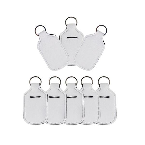 

neoprene keychain for 30ml hand sanitizer mini bottle cover white color rectangle shape chapstick holder dhc1745