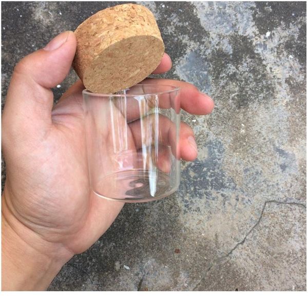 

90ml glass saffron jars with corks food grade widemouth container jars saffron transparent clear empty bottles 57x60mm bbywob