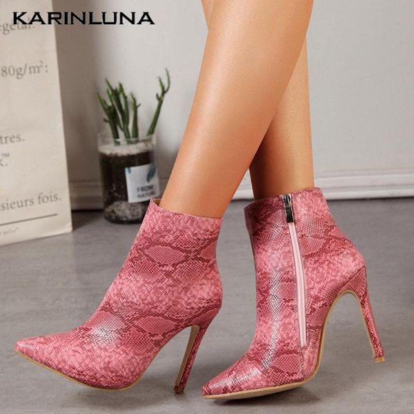 

karin new plus size 42 thin high heels pointed toe autumn office lady winter shoes ankle boots women, Black