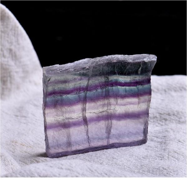 

1pc natural fluorite tablets quartz crystal colorful stripes fluorite rainbow stone can be used for home decoration o jlljgr, Black