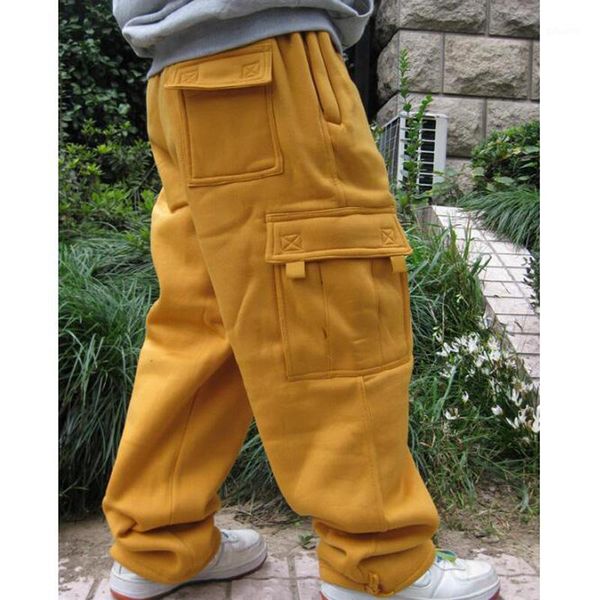 

hip hop joggers sweatpants men and women streetwear big pocket cargo pants casual straight loose baggy trousers1, Black