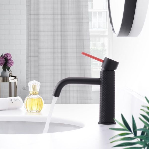 

bathroom sink faucets style black basin faucet single handle mixer tap textured cold water for1
