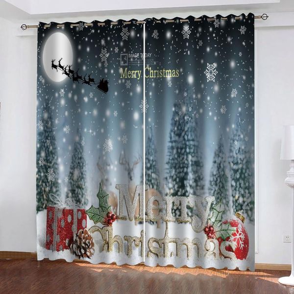 

luxury blackout 3d window curtains for living room sliver christmas curtains stereoscopic
