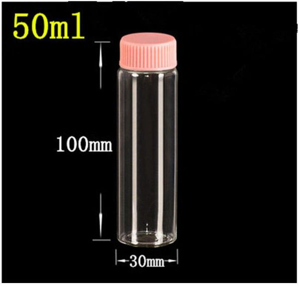 

30*100*21mm 50ml glass jars with plastic cap transparent empty glass bottles jars containers 24pcs/lot 30*100*2 bbyodz