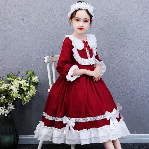 

skirt spring new 2021 lolita children's girls' princs drs no857i2r, Red;yellow