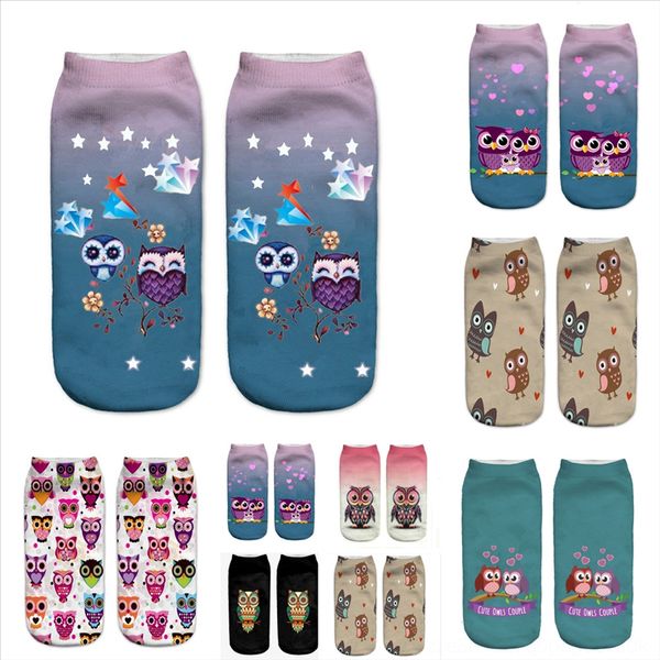 

nvxsn breathable fashion owl socks cotton man sock women and men socks cotton animal print socks letter mens cotton sports, Black