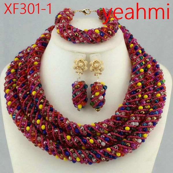 

fashion beads balls jewelry set bridal jewelry sets statement necklace african beads set xf301-2, Silver