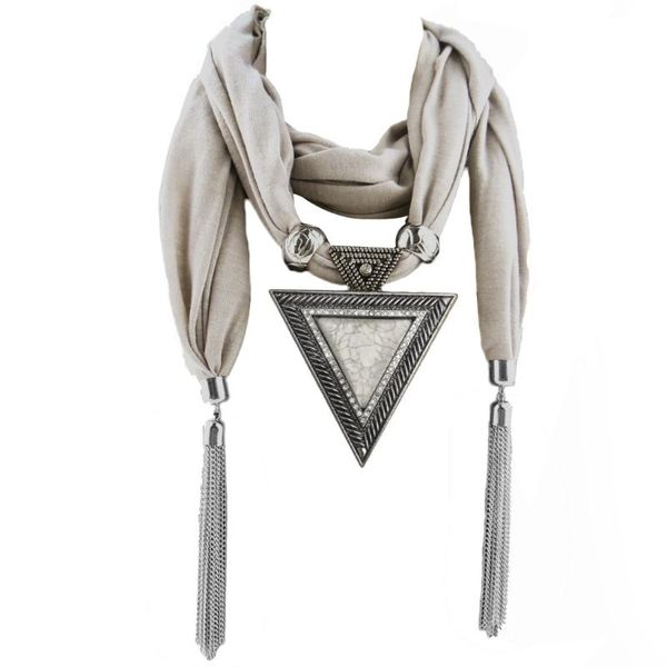 

women fashion bohemian ethnic jewelry tassel water drop pendant scarf necklace, Blue;gray