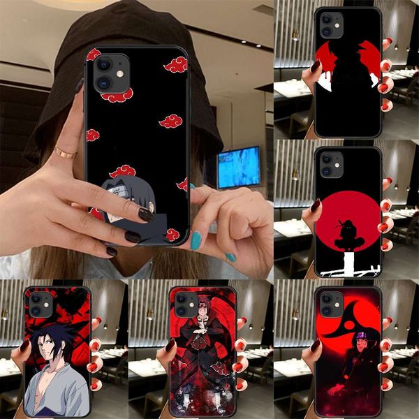 

naruto uchiha sasuke animated mobile phone case helmet for vip 5 5s se 26 6s 7 8 12 mini plus x xs x xr 11 pro max black case trend