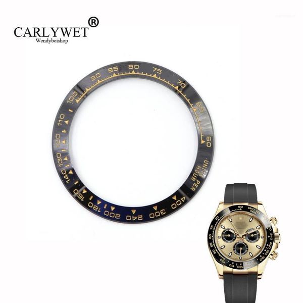 

CARLYWET Wholesale High Quality Ceramic Black with Gold Writing Watch Bezel for 116500 - 1165201