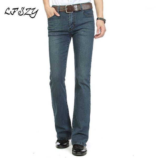 

jeans men 2019 new men's retro vintage jeans elastic flare pants men's micro pants slim more sizes 26-38 401, Blue