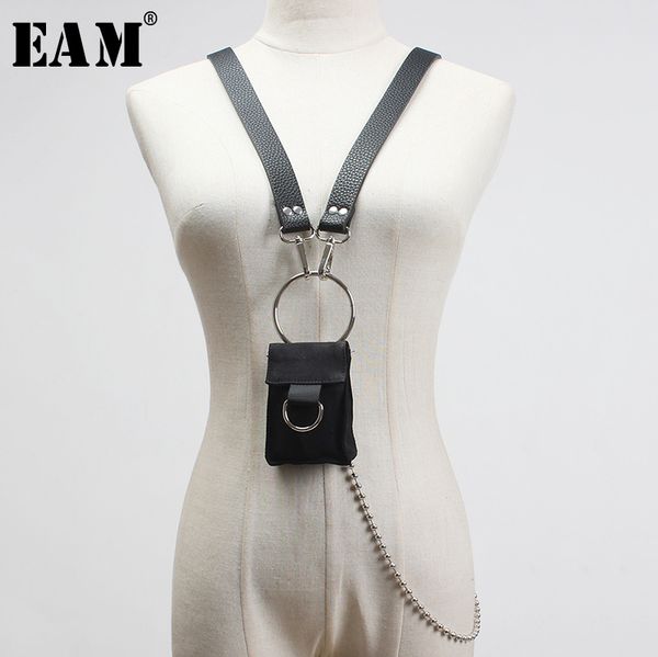 

eam] pu leather black mini-bag buckle split joint belt personality women new fashion tide all-match spring 2020 1t682 t200427, Black;brown
