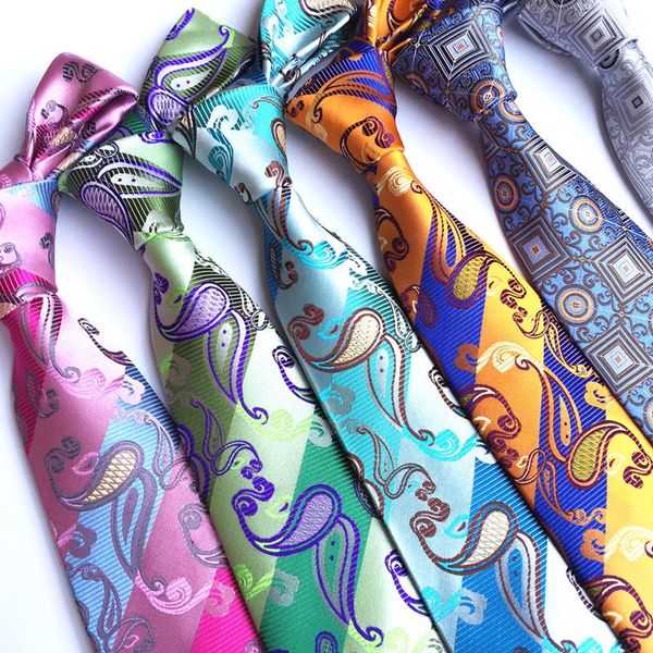 

sitonjwly formal ties for men paisley polyester jacquard necktie gentlemen wedding business male casual gravatas custom logo, Blue;purple