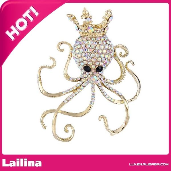 

ocs crown brooch iridescent clear ab crystal 201009, Gray