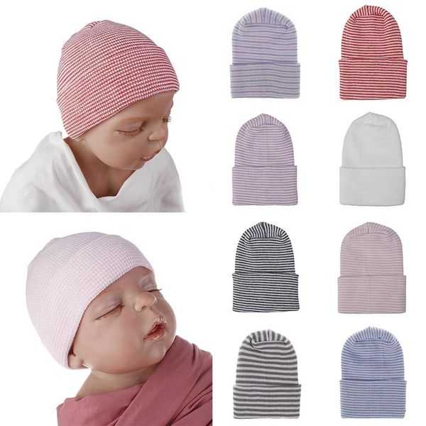 

beanies knitted cap born baby infant soft striped outdoor casual beanie hat fashion comfort caps winter warm fetal