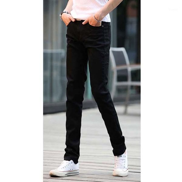 

summer skinny jeans men 2019 korean fashion solid color thin stretch pencil pants men's street casual sports mens jeans brand1, Blue