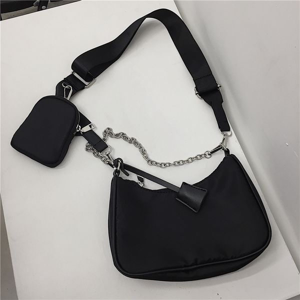 Bolsa de ombro HBP bolsa bolsa bolsa bolsa bolsa sacos de mulher novo saco de design temperamento moda cadeia de nylon pano