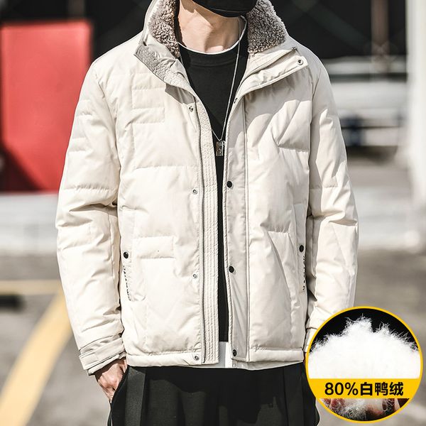 

casaco 2021 new acolchoado masculino outono-inverno novo espessamento l cordeiro de algodo-acolchoado moda vghj, Black