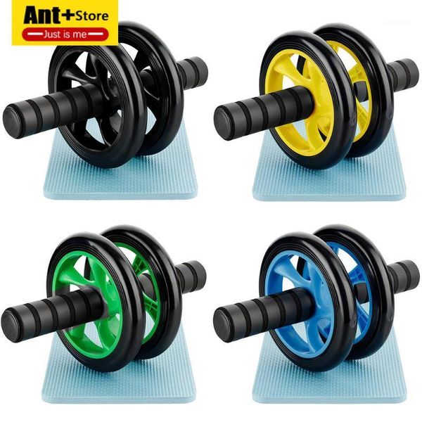 

training equipment ab roller wheel (dia.14cm) exercise and fitness gym w/thick knee pad(0.43inch / 11mm) for core abdominal wor1