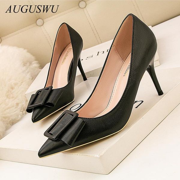 

dress shoes buckle high heels luxury designer women ladies pumps autumn winter fashion sandals office white black shoe