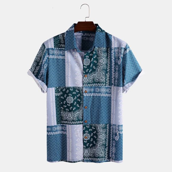 

new 2021 color matching pattern printing casual men's long sleeve shirtslim fit fashion floral print dress males clothes, White;black