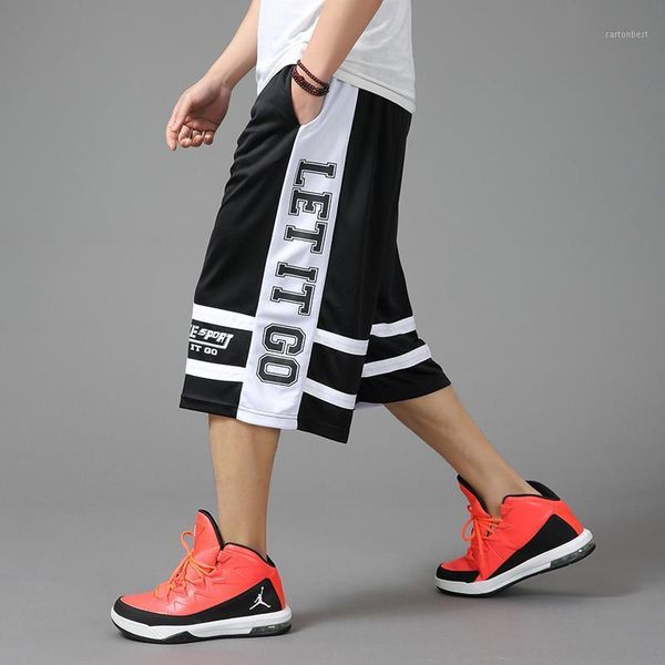 

men's shorts arrival fashion summer men basketball large casual hip hop elastic thin waist loose striped plus size xl-4xl1, White;black