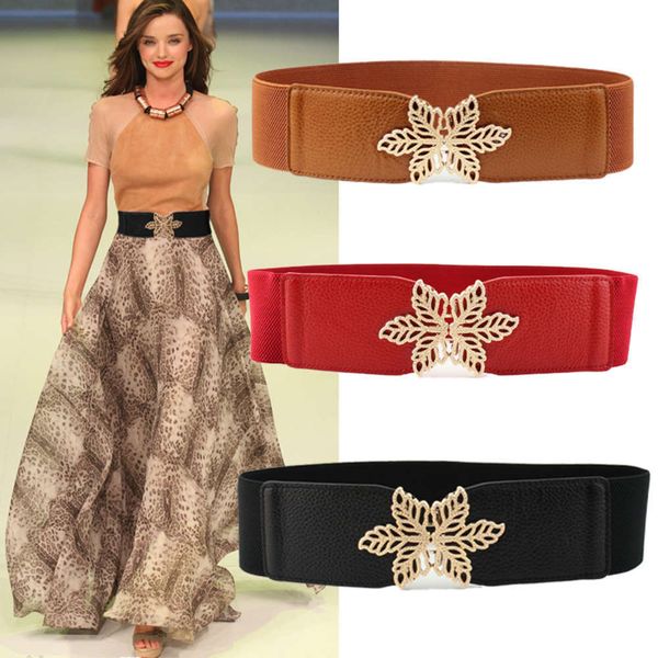 

waistband with skirt, layer of cowhide, fashion korean version, versatile elastic leather, wide waistband, corset waist, decorative, Black;brown