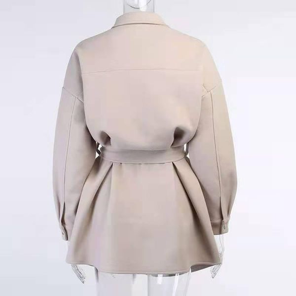 

women's trench coats in 2021, dress style autumn/winter fashion outerwear sells retro button-up and cardigans, Tan;black