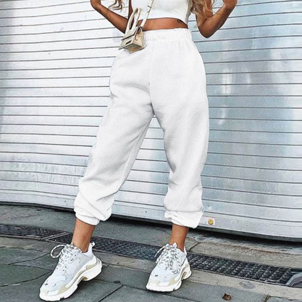 

sweatpants women plush pants women gray spring harem sweat pants oversized joggers streetwear high waisted trousers women 201228, Black;white