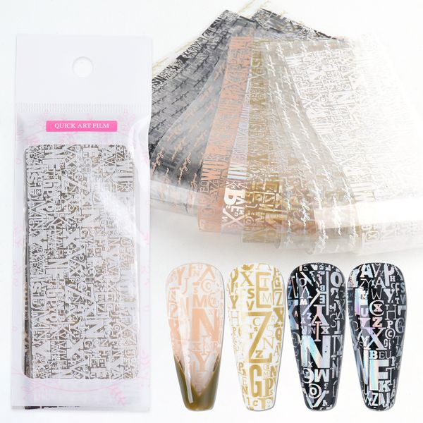 

english alphabet letters art graffiti laser stars transfer decal starry sky paper for manicures, Black