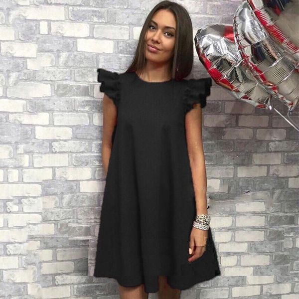 

simple hundred fold ruffle sleeve zc2325 simple hundred fold ruffle sleeve dress zc2325 dress dress vzfap, White